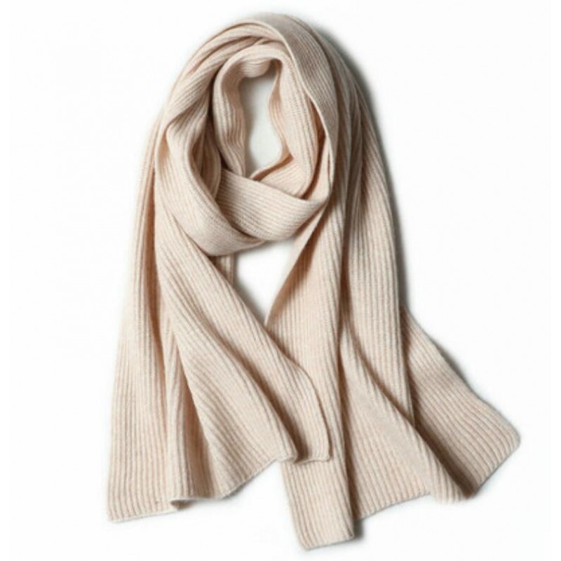 100%Cashmere Scarf Women Men Solid Color Warm Winter Scarfs Khaki